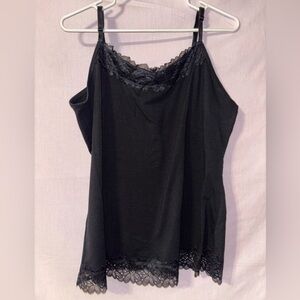 Elegant Black Lace Trim Camisole